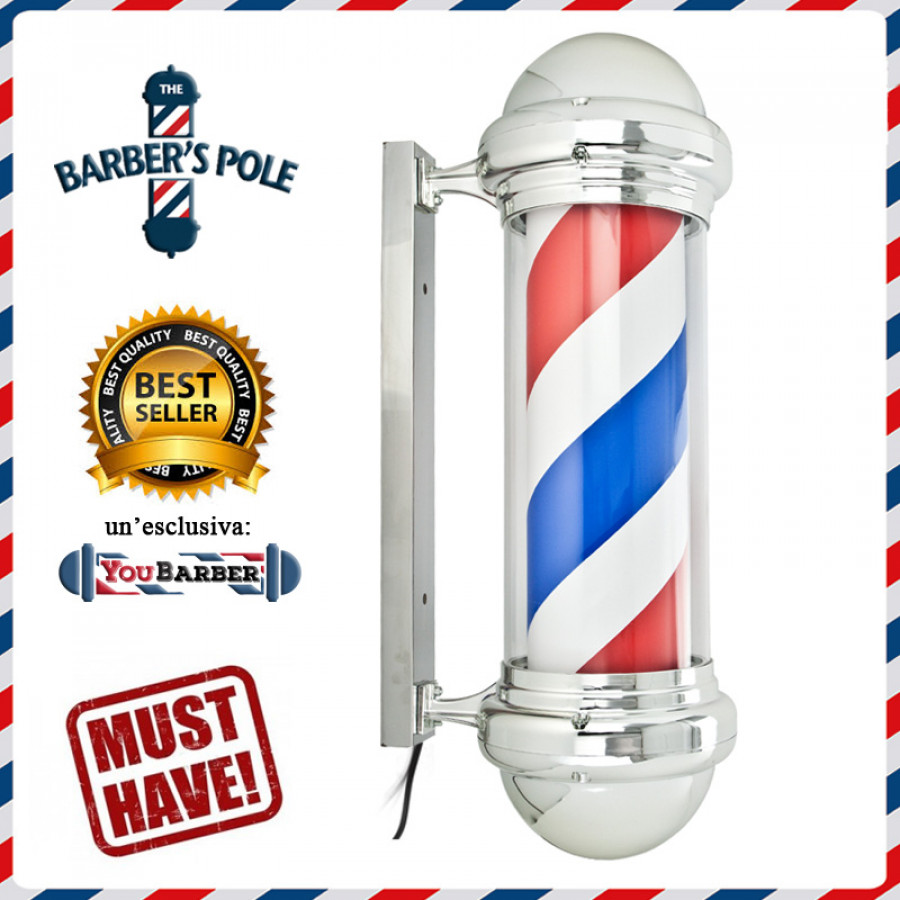Barber Pole Insegna da Barbiere con Luce e Rotazione