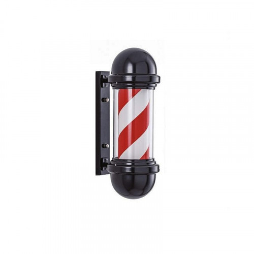 Barber Pole Insegna da Barbiere Black con Luce e Rotazione Small