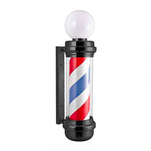 Barber Pole Insegna da Barbiere Black con Sfera