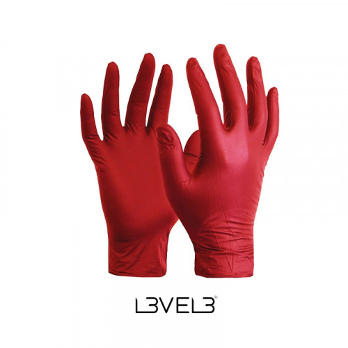 L3VEL3 - Guanti Monouso in Nitrile Red 100pz- IVA 5%