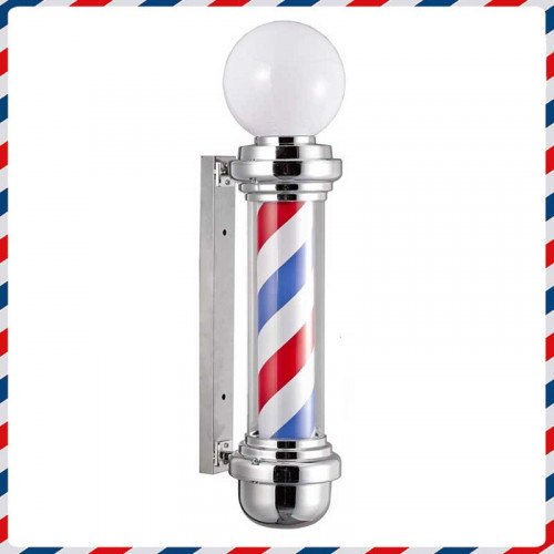 Barber Pole Insegna Luminosa da Barbiere con Sfera
