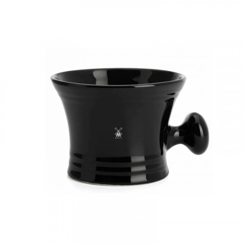 Muhle - Ciotola da Barba con Manico in Porcellana Nera