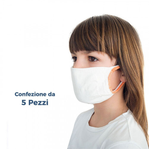 (Set da 5 Pezzi) - Mascherine per BIMBO Filtranti Protettive Lavabili Riutilizzabili