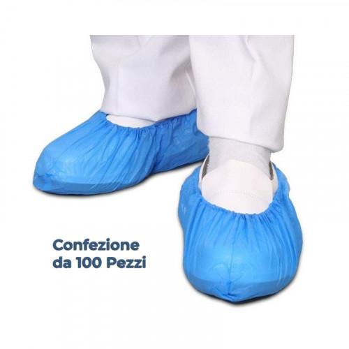 Copriscarpe Monouso Blu in Polietilene Cpe 100pz - IVA 5%